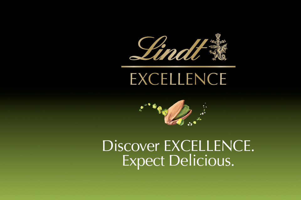 Lindt banner for Lindt Excellence Pistachio with Shop Now