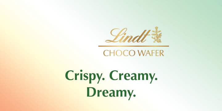 Lindt banner for Lindt Choco Wafer with Shop Now