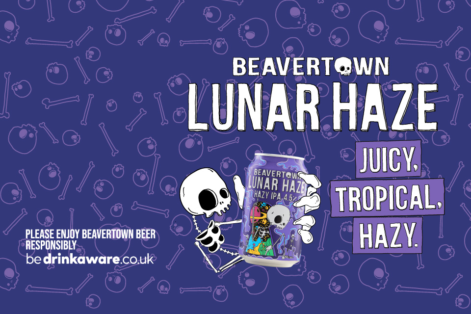 Lunar haze - juicy, tropical, hazy. Please enjoy Beavertown beer responsibly