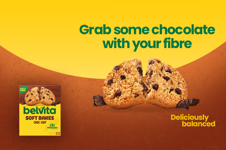 Banner shows Belvita chocolate chip product