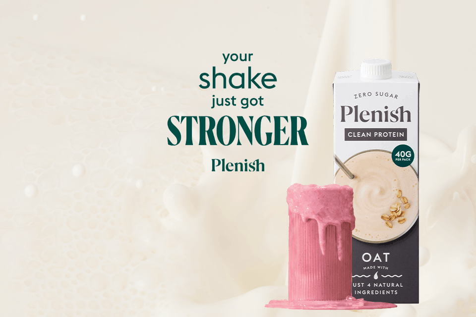 Plenish Oat Protein 1L. Your shake just got stronger. 10G protein per serving.